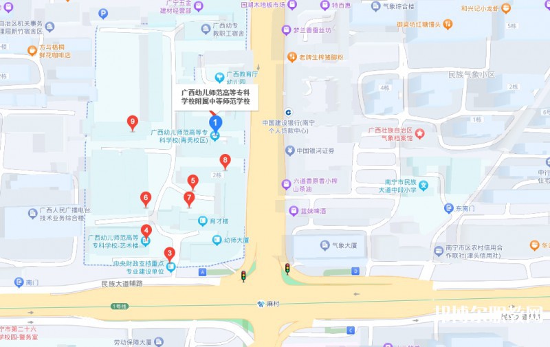 廣西幼兒師范高等?？茖W(xué)校附屬中等師范學(xué)校地址，乘車路線